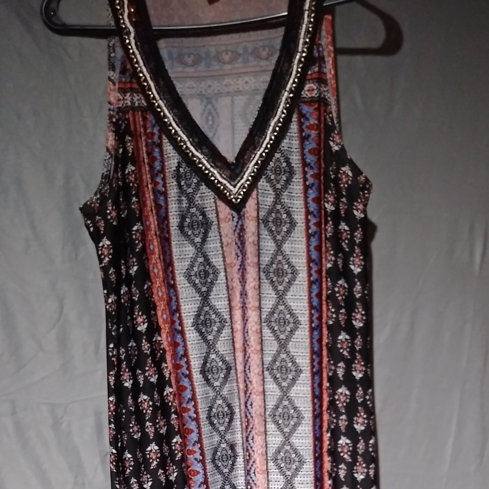 Maxi dress L w/ beaded neckline